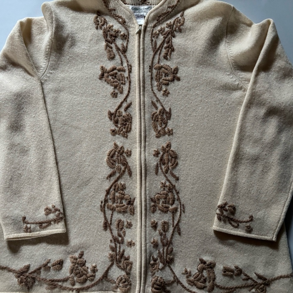 Coldwater Creek Cream Wool Blend Cardigan